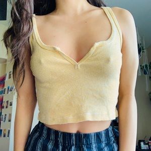 Brandy Melville Yellow&White Tank
